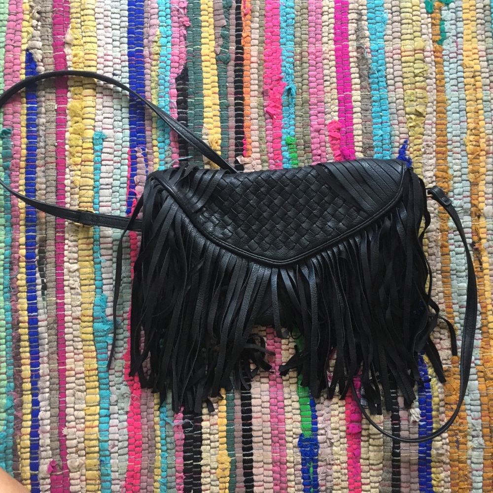 black Fringe Boho Bag